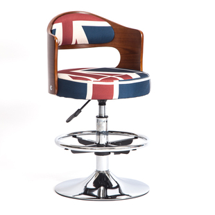 欧式吧台椅实木靠背升降高脚凳收银吧凳现代简约酒吧椅子家用转椅