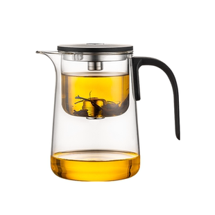 2025新款办公室高端磁吸飘逸杯泡茶壶一键过滤茶水分离高硼硅茶具