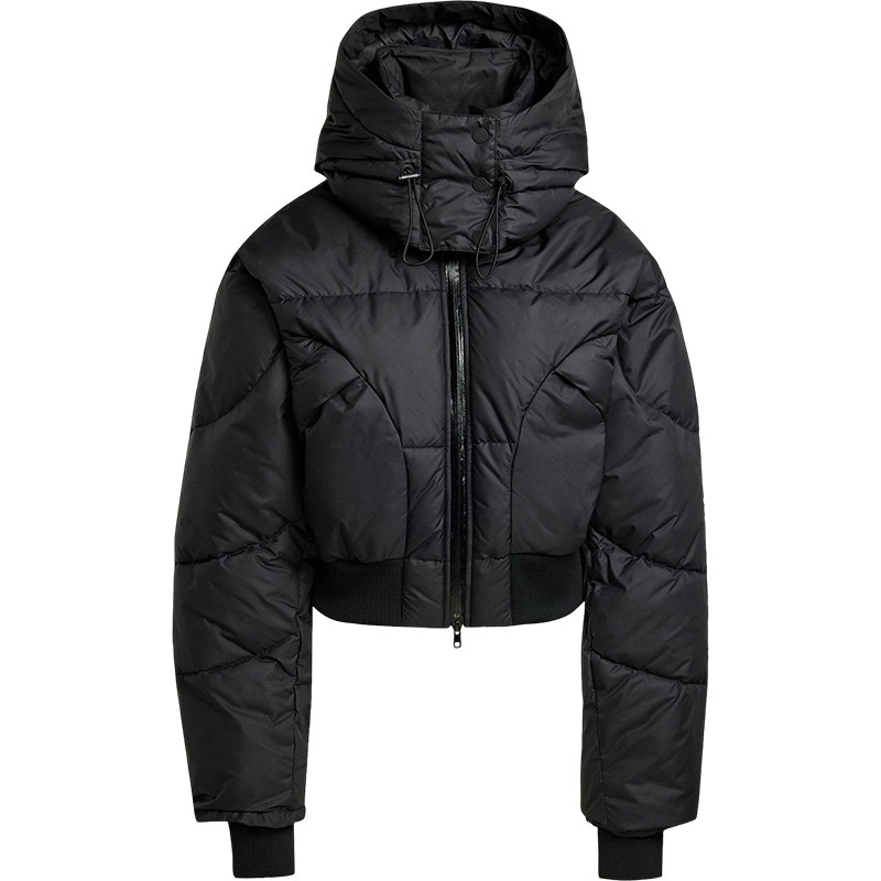 Adidas/阿迪达斯正品2025女士日常短款保暖运动连帽棉服JW2027