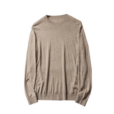 100超细美丽诺羊毛 精纱细纺秋冬男士高端软糯透气圆领针织衫毛衣