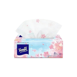 得宝抽纸樱花花香4层加厚90抽客厅家车载用卫生餐可湿水面巾纸巾