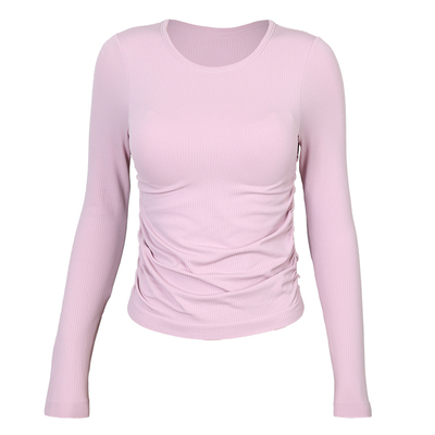 带胸垫瑜伽服长袖一体式秋冬打底