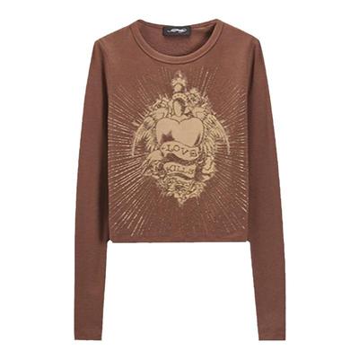 Ed Hardy埃德哈迪秋季新款美式复古辣妹修身女士潮牌长袖T恤