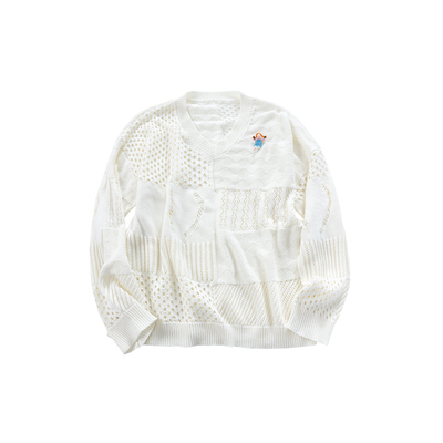 晶咕白标DADATATA 2026春季新款 【春日手账】镂空套头针织毛衣