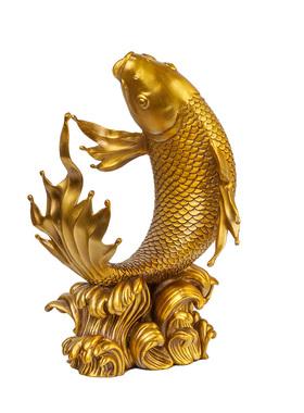 高档招财锦鲤摆件全铜年年有余