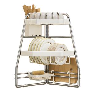 厨房水槽转角碗碟沥水架洗碗池边角落置物架台面碗筷菜板沥水收纳