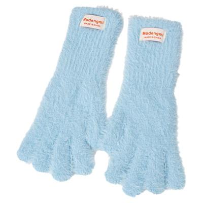 定制原创加长防寒毛茸茸针织手套