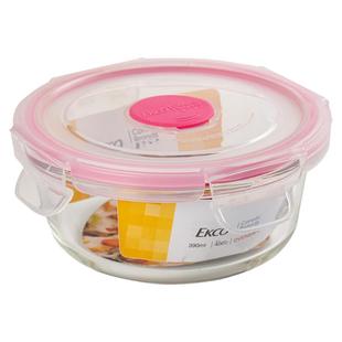 康宁微波炉玻璃保鲜盒带盖加热专用饭盒水果盒圆形冰箱密封碗汤盒