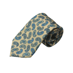 新品 领带男印花个性粉紫8CM复古港风文艺正装灰蓝花纹百搭手打