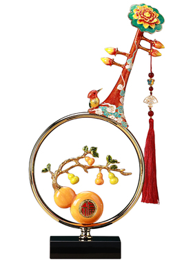 送礼佳品！新中式珐琅彩琵琶摆件