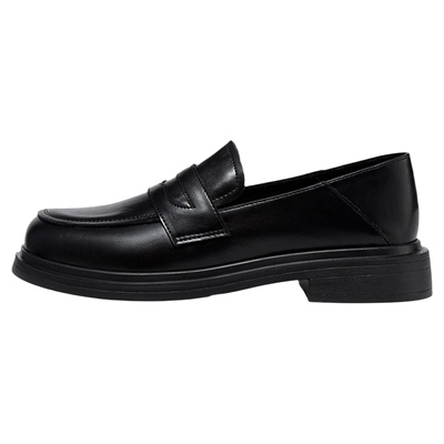 达芙妮乐福鞋女百搭黑色小皮鞋