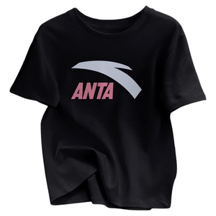 安踏运动短袖t恤女款夏季新款透气圆领简约休闲百搭修身运动上衣