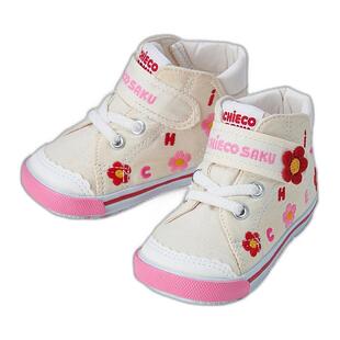 日本直邮日潮 MIKIHOUSE日本制花朵图案宝宝学步鞋二段牛仔