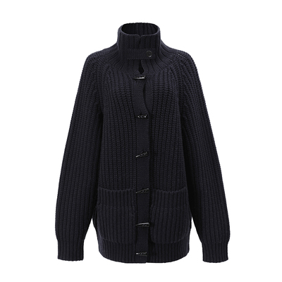 NONRESTRAIN翻领复古针织毛衣女