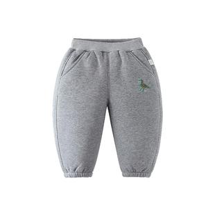 [520G一体绒]齐齐熊宝宝裤子男童运动裤秋冬儿童加绒保暖卫裤冬装