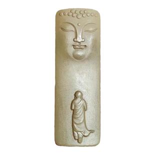 新疆沙漠漆绿泥石大日如来长牌吊坠男女款一心向佛挂件地表玉坠子