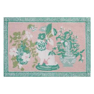 现 纽约下城公园进口颐和夏宫中国风巴狗写生图宫廷仿古羊毛地垫