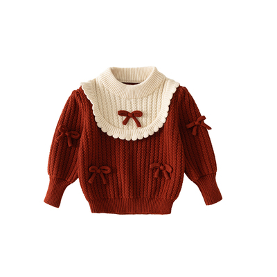 甜美韩系女童毛衣秋冬季加厚上衣