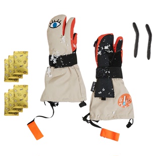 有这么只儿童滑雪手套内置护腕三指防水保暖单板专用手套防风防寒