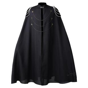中世纪欧洲皇家斗篷加垫肩男女复古珠帘齿轮链条连帽披风演出服