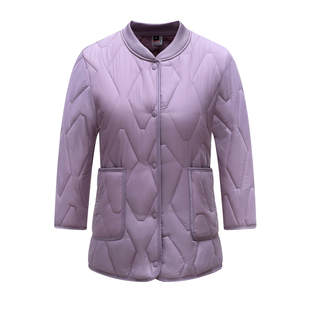 秋冬季新款羽绒棉服女内胆七分袖大码棉袄修身加绒保暖妈妈款外套