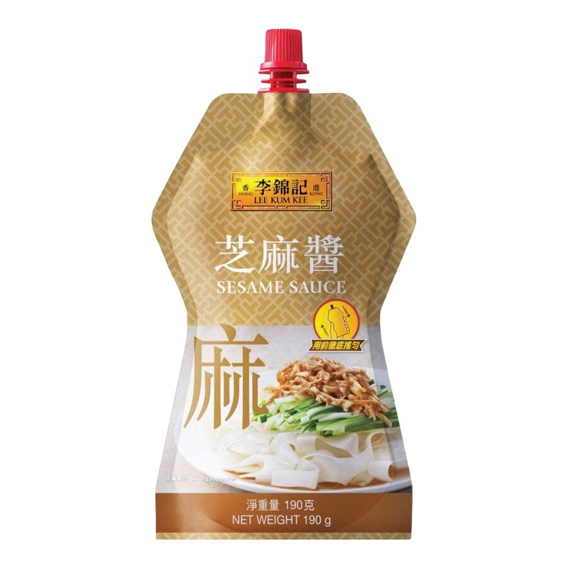 李锦记芝麻酱直立唧唧装钛袋装190g精选芝麻制造小吃肠粉蘸点蘸酱