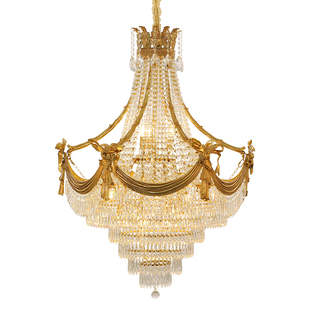 杰瑞唐宝 法式全铜奢华大吊灯 欧式高档别墅水晶客厅复式楼楼梯灯