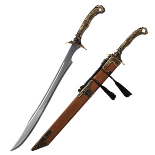 牛尾大刀龙泉抗战红军刀剑高锰钢一体冷兵器影视防身开山未开刃