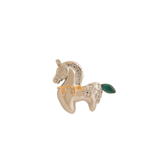 东方符号唐马胸针新年喜庆古典别针旗袍领口配饰大衣精致胸花礼物