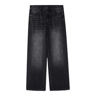 DIMC复古雪花手工磨白套色牛仔裤 宽松直筒醋酸柔顺男女休闲长裤