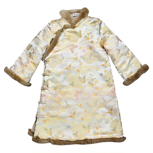 真兔毛新中式儿童旗袍季中国风女童拜年服民国风服装过年服唐装