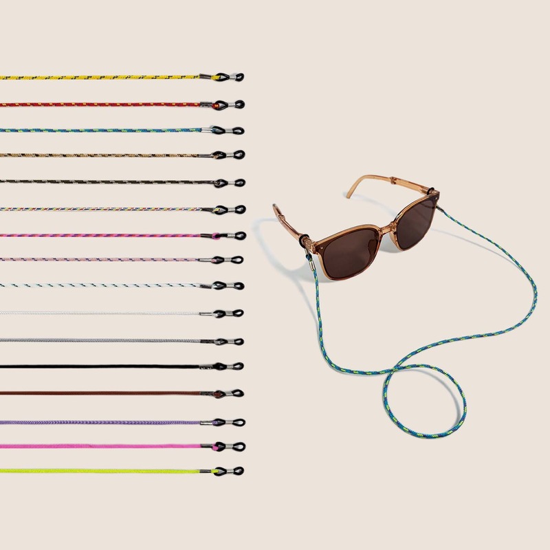 新品 彩色经典复古阿美咔叽涤纶风绳编织挂脖防丢眼镜挂绳眼镜绳