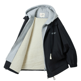 初中学生卫衣棉衣秋冬季棉服外套新款大童棒球服菱羊羔毛棉袄少女