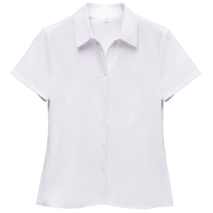 v领白色衬衫女职业七分袖短袖工作服正装中袖衬衣2025年新款秋季L