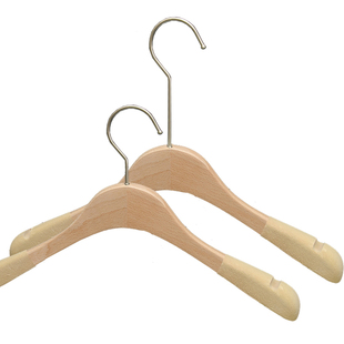 无漆榉木原木成人男女装服装店专用衣挂植绒防滑实木衣架家用无痕