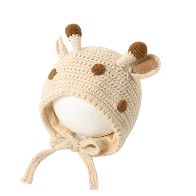 宝宝春夏季系带保暖针织帽