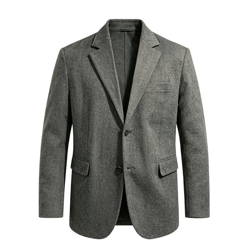 碧舍秋冬新款时尚休闲韩版毛呢西服韩国东大门韩流服饰西装外套男
