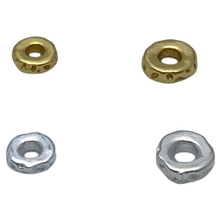 925纯银镀金锤纹陨石坑隔珠盘缠珠编绳散珠手工diy手串配件配饰