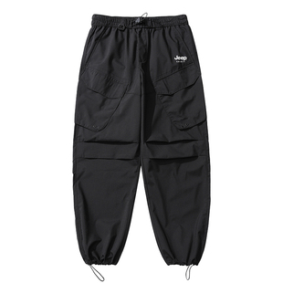 JEEP吉普工装冲锋裤男款春夏直筒防风防水登山休闲长裤子运动技能