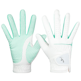 高尔夫球手套女士防晒透气PU皮革防滑耐磨舒适左右双手1双装球童