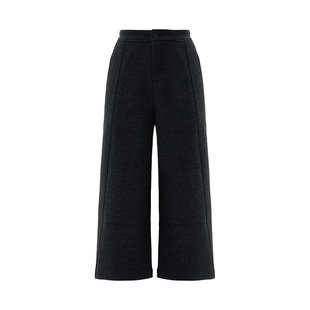 IAmMIX27冬季毛呢直筒裤女加厚保暖宽松简约百搭休闲九分阔腿裤女