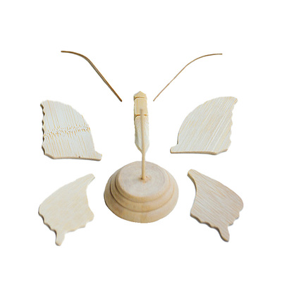 益智昆虫蝴蝶玩具竹子桌面摆件