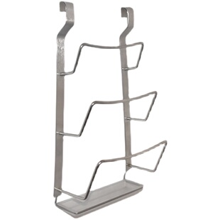 黑色不锈钢沥水锅盖架免打孔挂杆挂钩架墙壁挂式置物架菜板收纳架