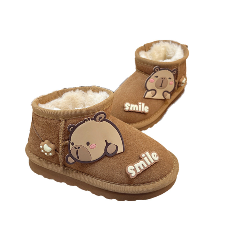 儿童冬季大棉加绒加厚雪地靴软底