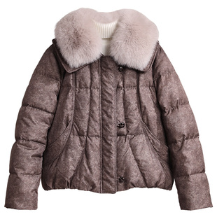 朵莹妈妈冬装高贵狐狸毛领羽绒服2026新款中老年女装洋气防寒外套