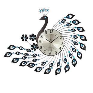 欧式孔雀钟表挂钟客厅简约现代个性创意时钟家用装饰静音石英钟
