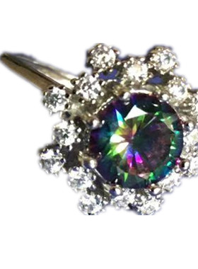 复古锆石大气女士活口银戒指