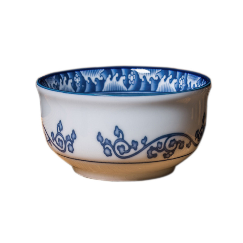 韩国进品青花瓷釉下彩米饭粥碗