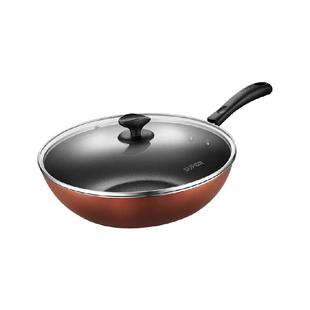 苏泊尔炒锅不粘锅家用无油烟健康易清洁荷叶式不粘燃气电磁灶通用