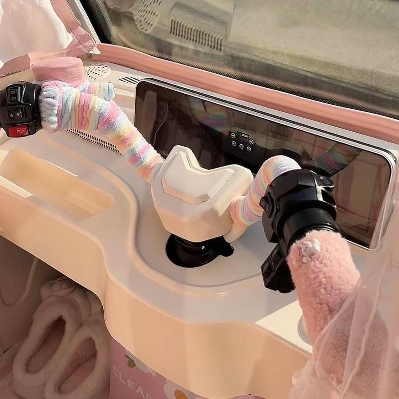 三轮车装饰用品可爱多巴胺棉花糖超粗冰条线diy自制电动车车把套